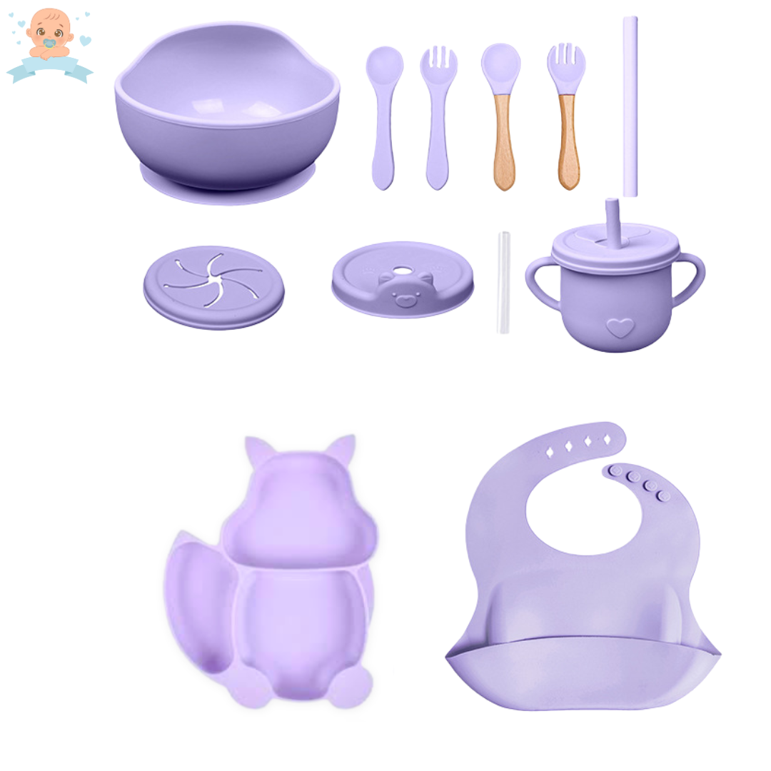 Silicone Baby Feeding Set BPA Free - 10 Pcs - Cutlery