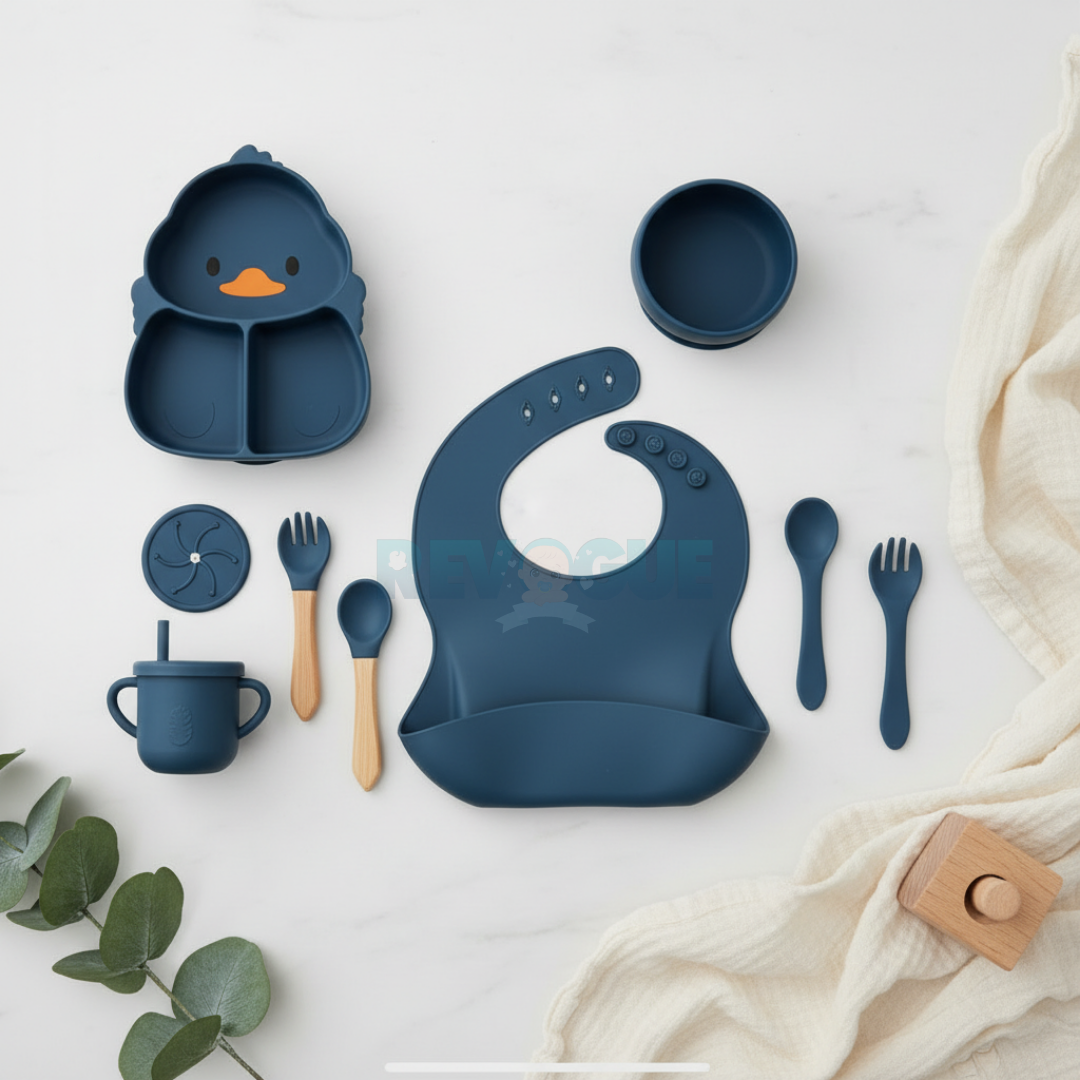 Silicone Baby Feeding Set BPA Free - 9 Pcs