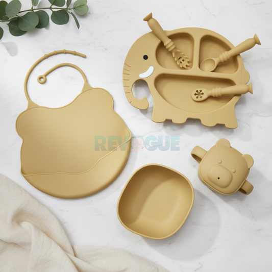 Silicone Baby Feeding Set BPA Free - 7 Pcs - Cutlery