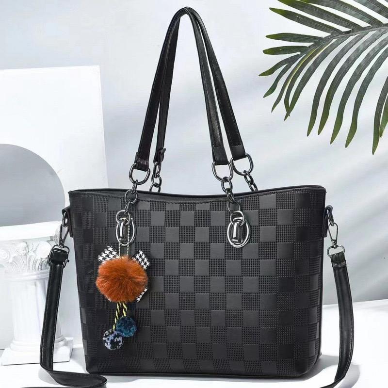 Black Leather Handbag for ladies 993-5 - Senora