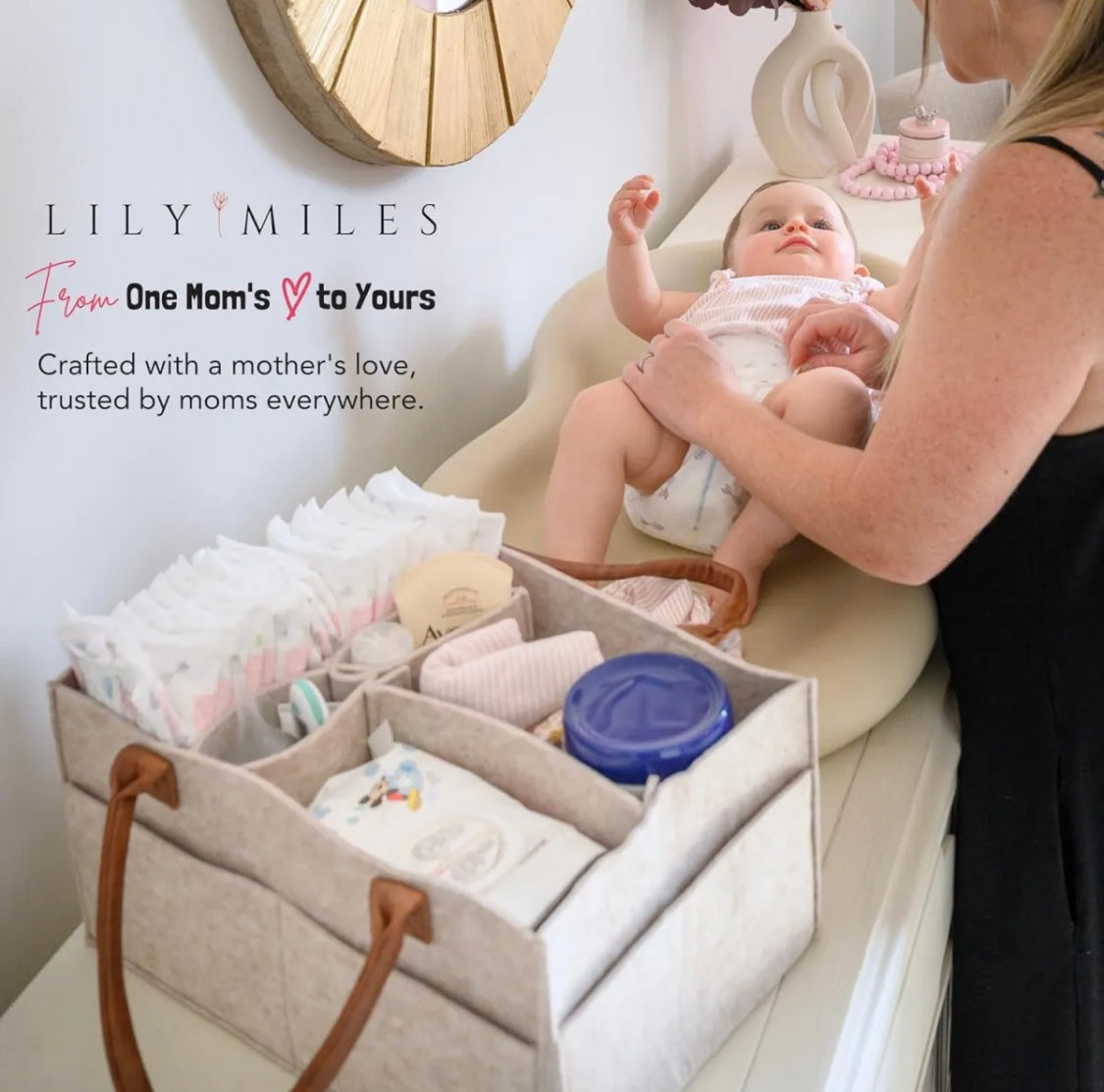 Baby Diaper Caddy Organizer - Diaper & Mother Bags