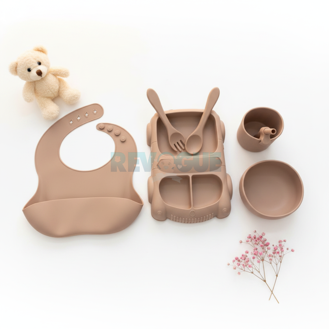 Silicone Baby Feeding Set BPA Free - 6 Pcs - Cutlery