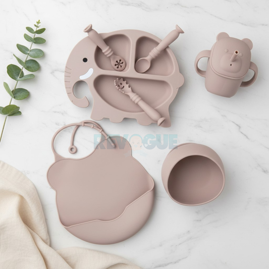 Silicone Baby Feeding Set BPA Free - 7 Pcs - Cutlery
