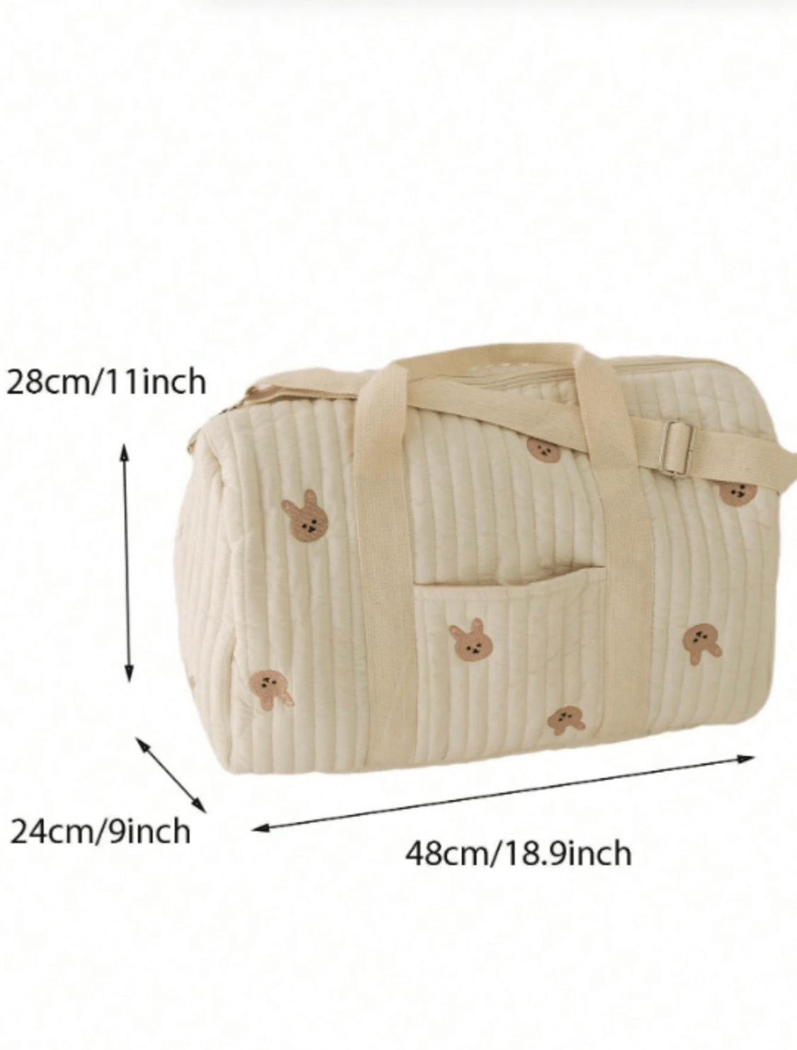 New Maternity Tote Bag - Diaper Mommy Maternity Duffle Bag Bunny & Bear Print - Diaper & Mother Bags