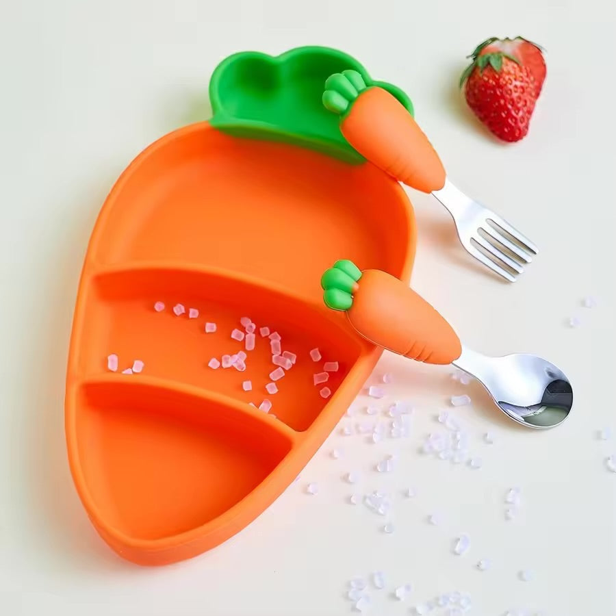 5 Pcs Cutlery Set Fork Plate Spoon Straw Brush - Cutlery