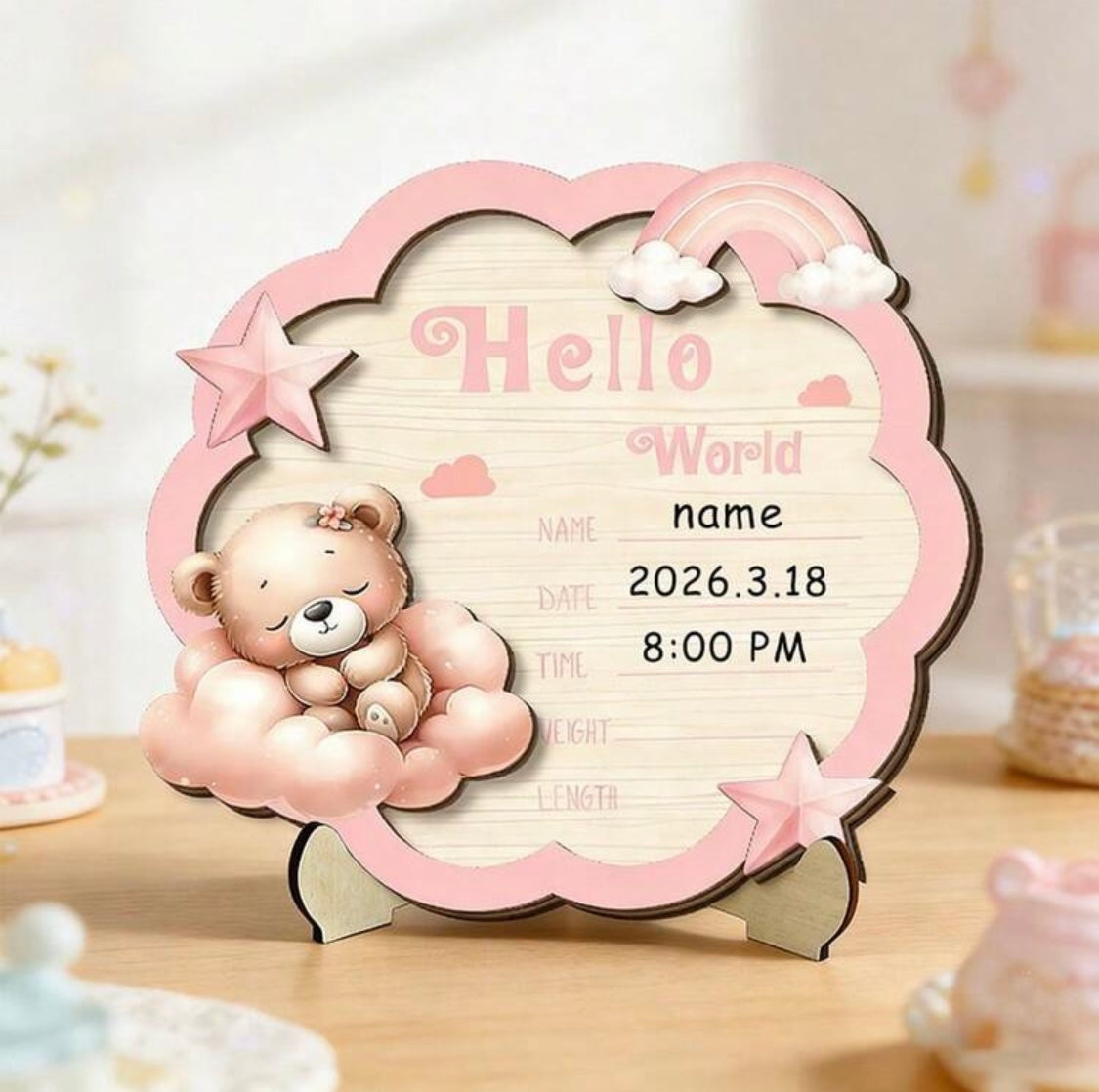 1pc Baby Announcement, Welcome Baby Sign