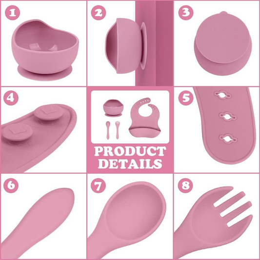 4Pcs Silicone Baby Feeding Set BPA Free - Cutlery