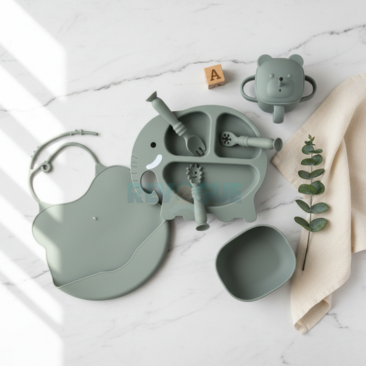 Silicone Baby Feeding Set BPA Free - 7 Pcs - Cutlery