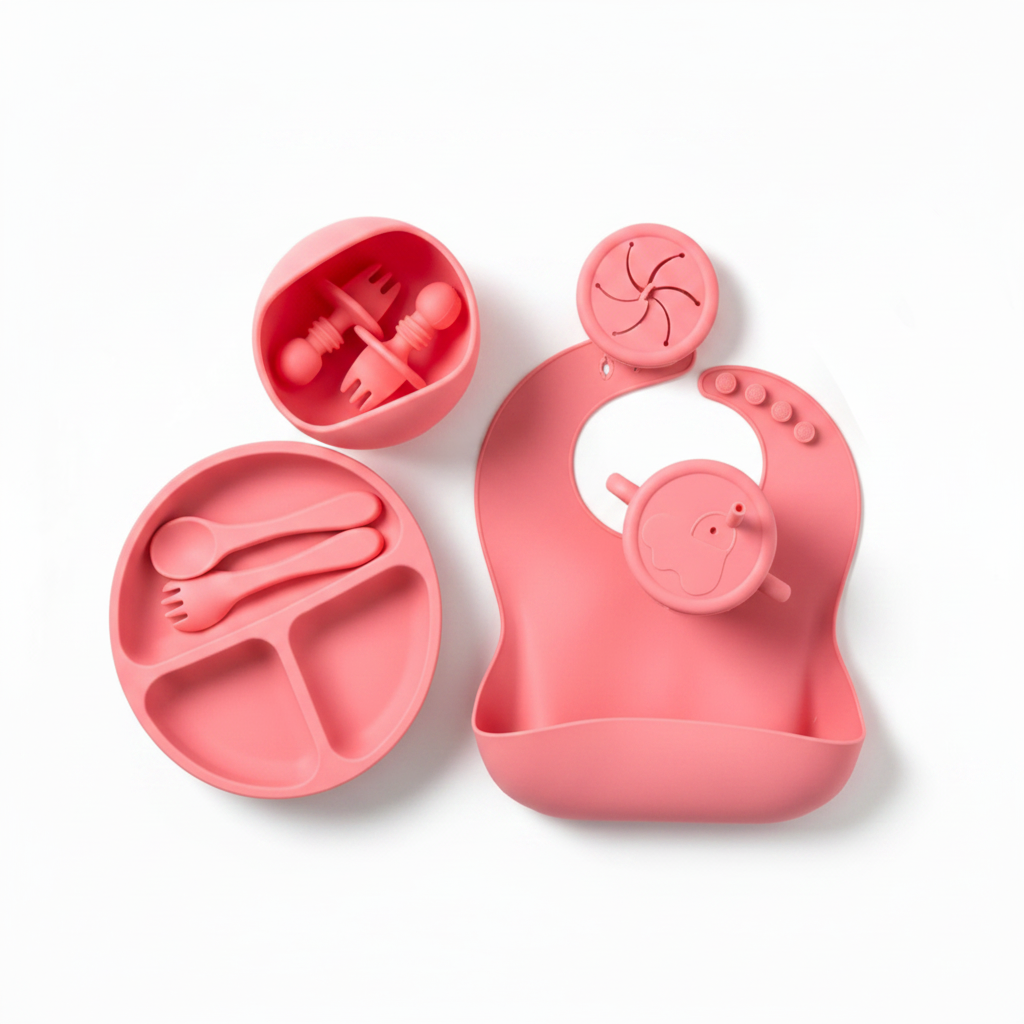 Silicone Baby Feeding Set BPA Free - 8 Pcs