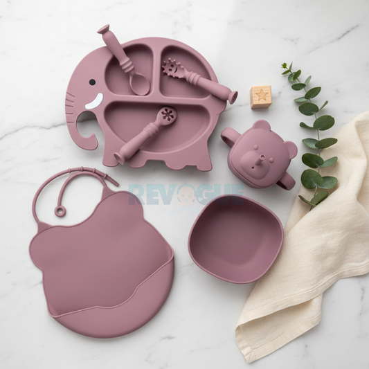 Silicone Baby Feeding Set BPA Free - 7 Pcs - Cutlery