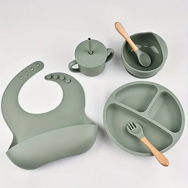 Silicone Baby Feeding Set BPA Free - 6 Pcs - Cutlery
