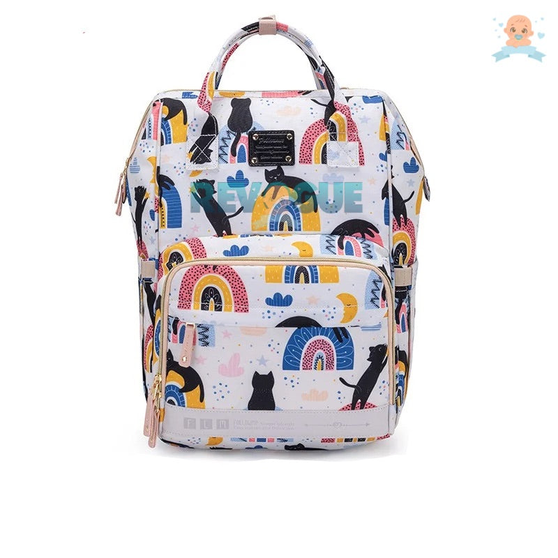 Diaper Bag Backpack - Rainbow Cat