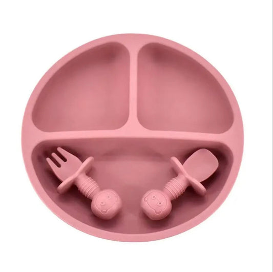 3Pcs Silicone Baby Feeding Set BPA Free - Cutlery