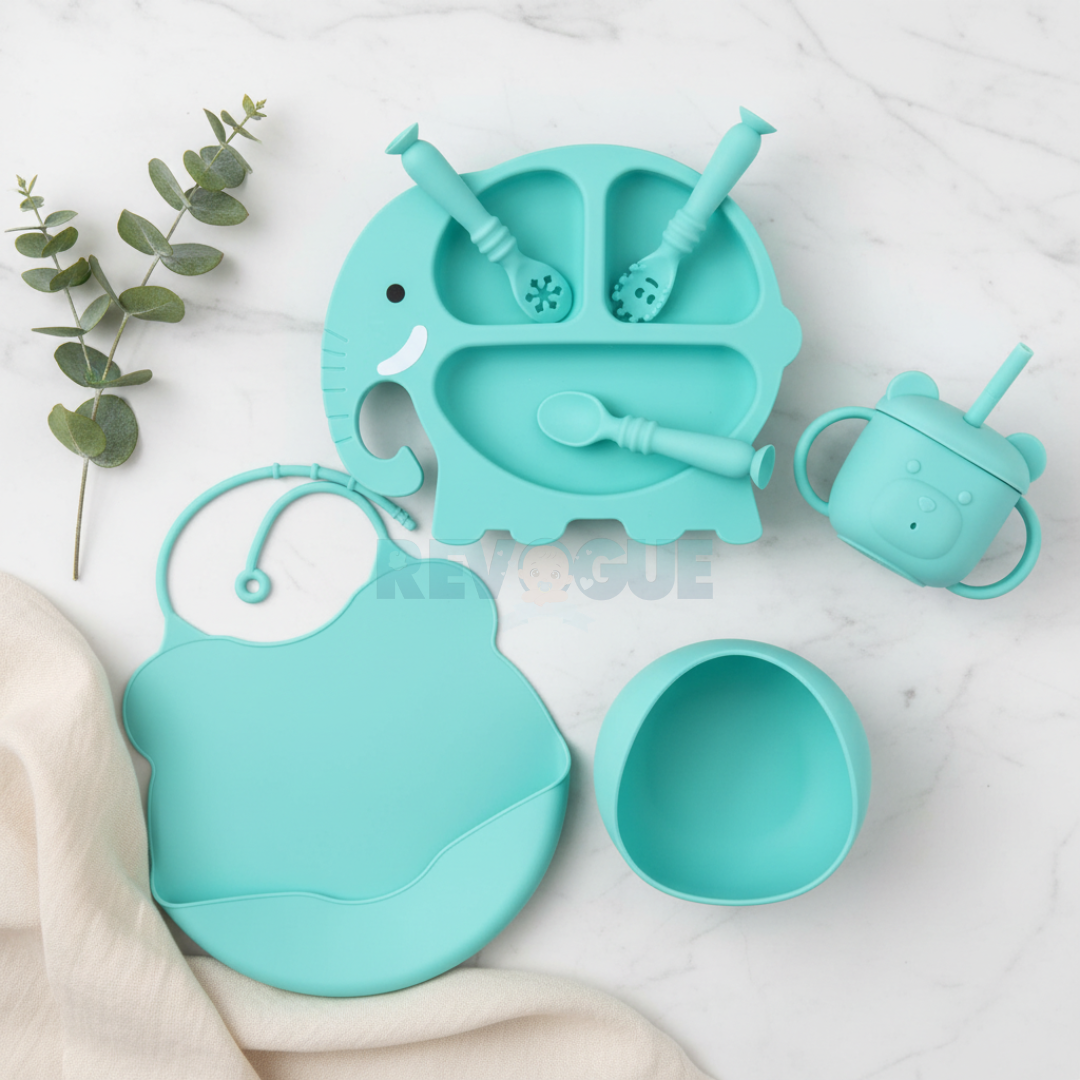 Silicone Baby Feeding Set BPA Free - 7 Pcs