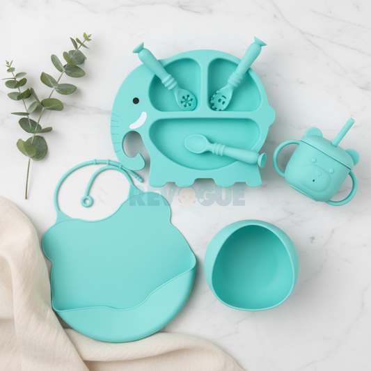 Silicone Baby Feeding Set BPA Free - 7 Pcs - Cutlery
