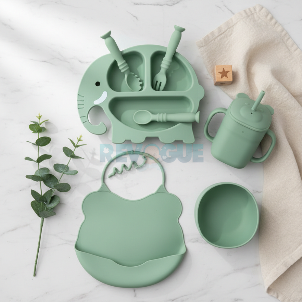 Silicone Baby Feeding Set BPA Free - 7 Pcs