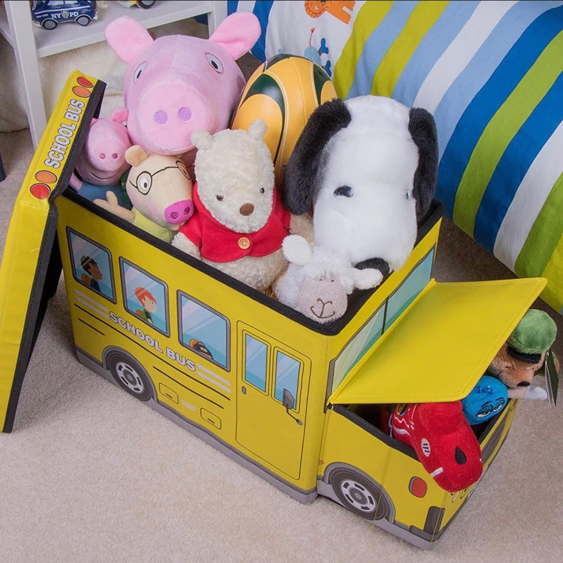 School Bus - Toy Storage Box For Kids - Laundry Basket
