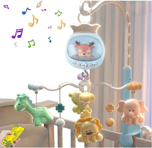 Musical Cot Mobile With Remote | Baby Crib Mobile with Music and Lights - Play Gym/ Cot Mobile