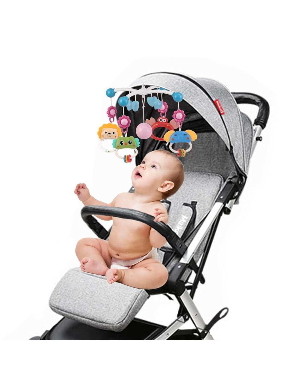 Musical Cot Mobile With Rattle Toys, Light & Projection | Bed Bell