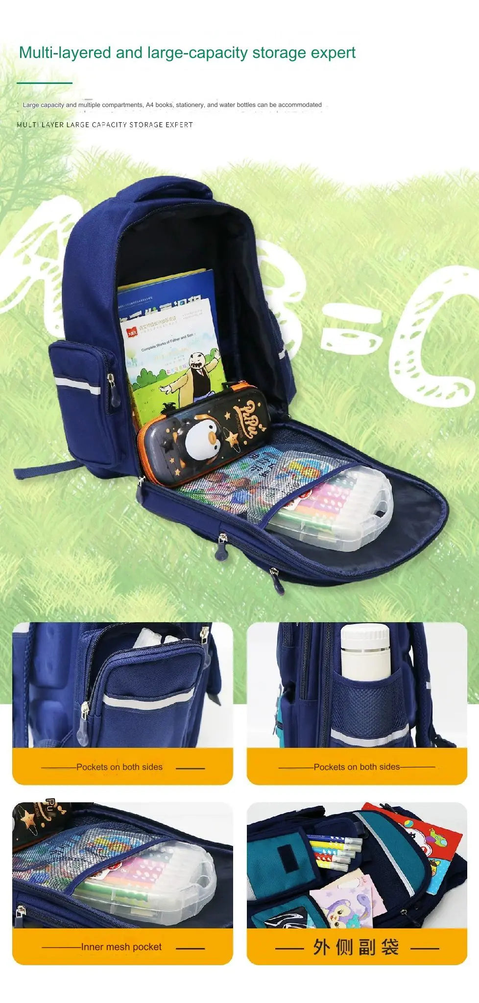 High Quality Durable Large Capacity School Backpack for Students 4079 - Senora