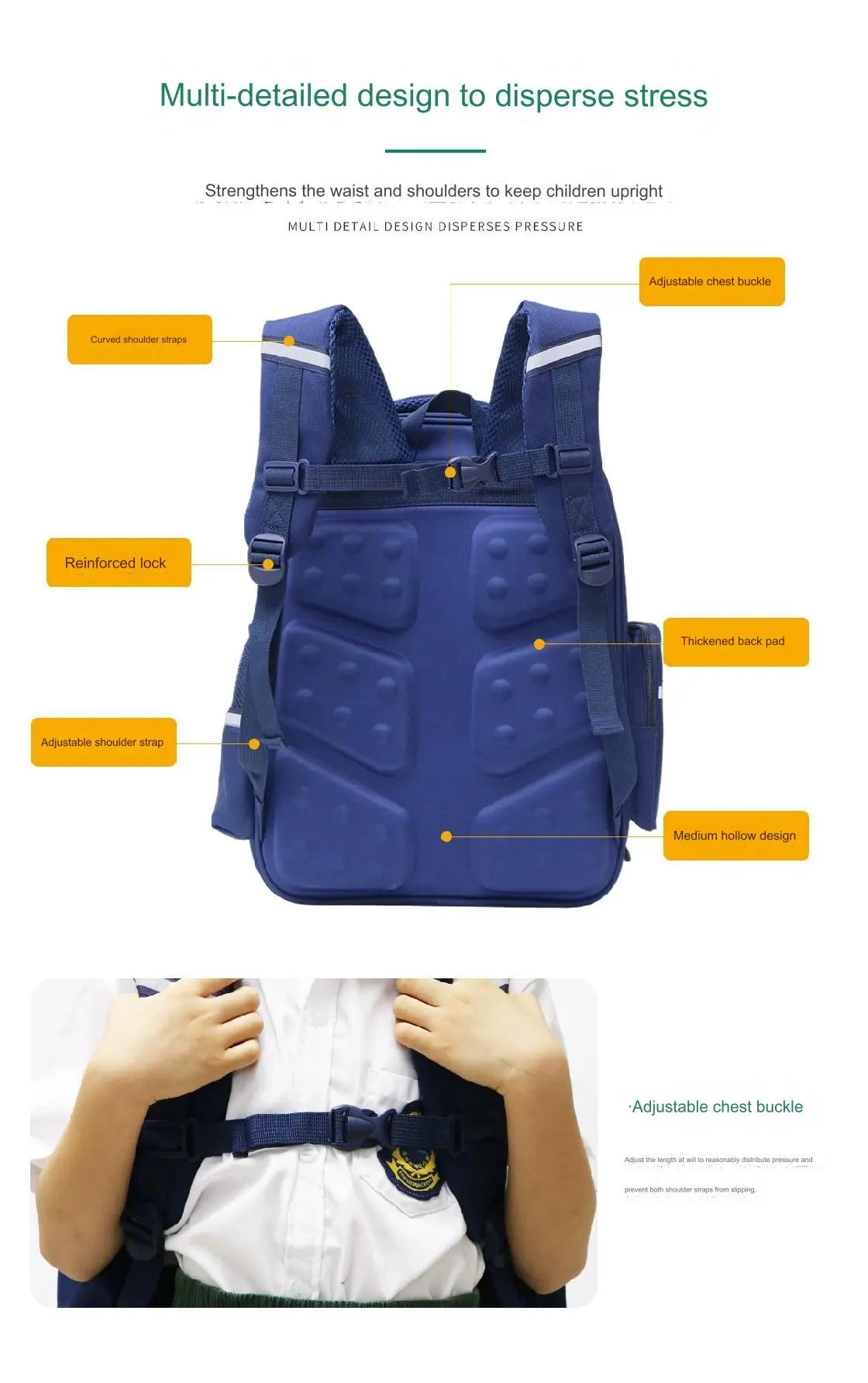 High Quality Durable Large Capacity School Backpack for Students 4079 - Senora