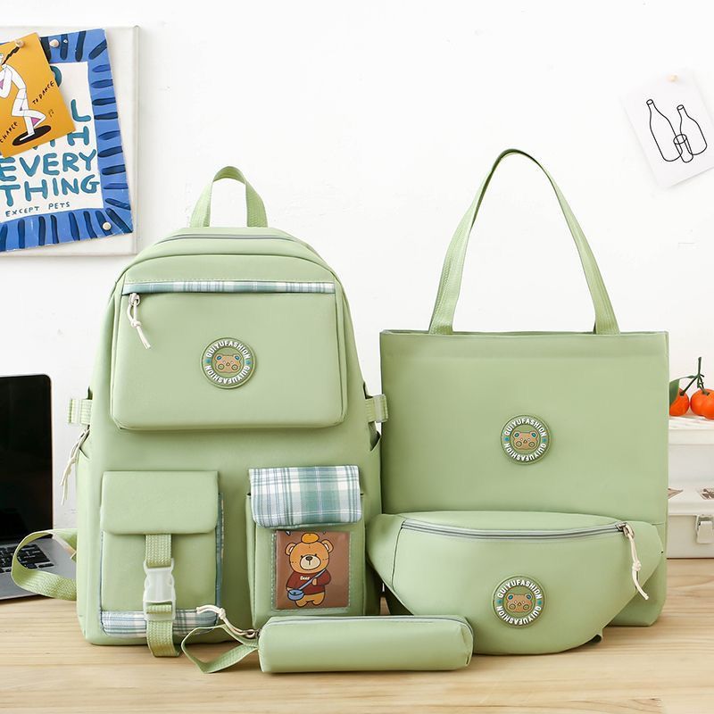 Multi pieces canvas Korean style trendy backpack -