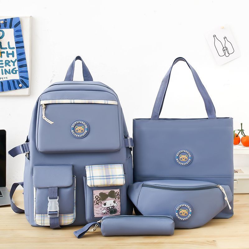 Multi pieces canvas Korean style trendy backpack -