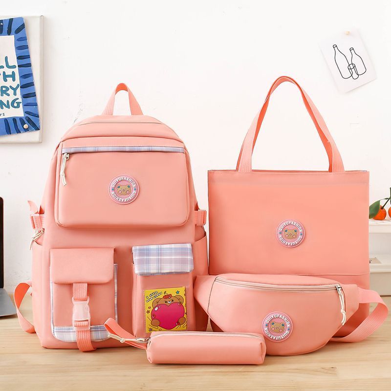 Multi pieces canvas Korean style trendy backpack -