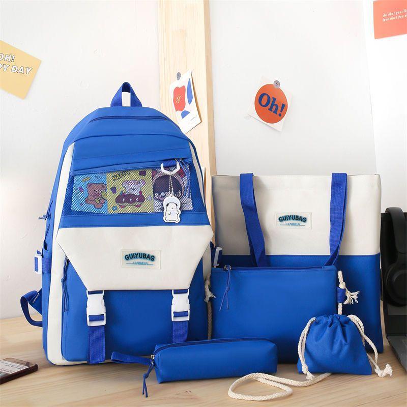 Multi pieces canvas girls Korean style trendy backpack -