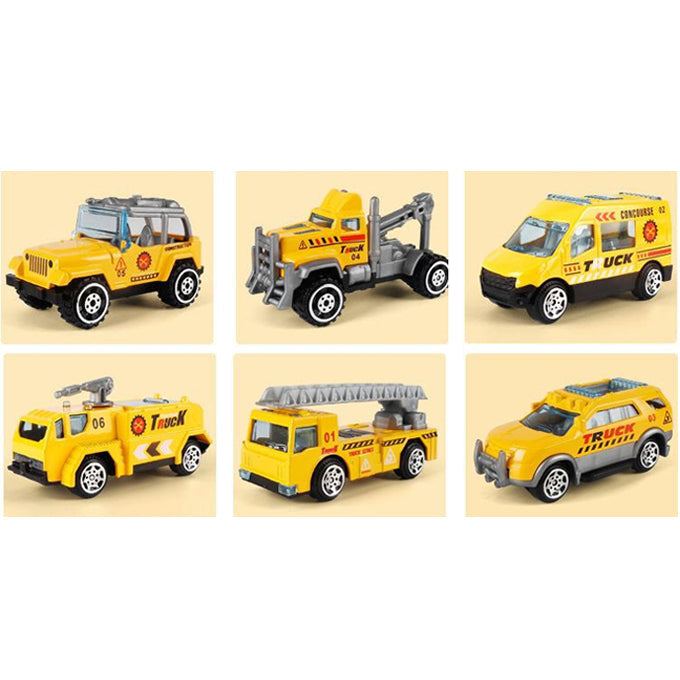 Construction Tractor & Trucks Die Cast Vehicles Set - 6 pcs - Toy Sets
