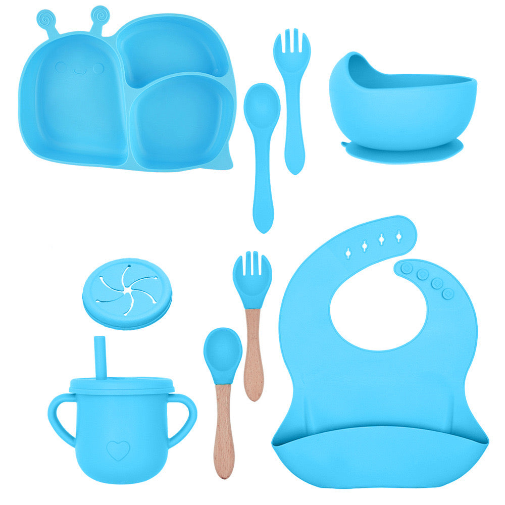 Silicone Baby Feeding Set BPA Free - 9 Pcs - Cutlery