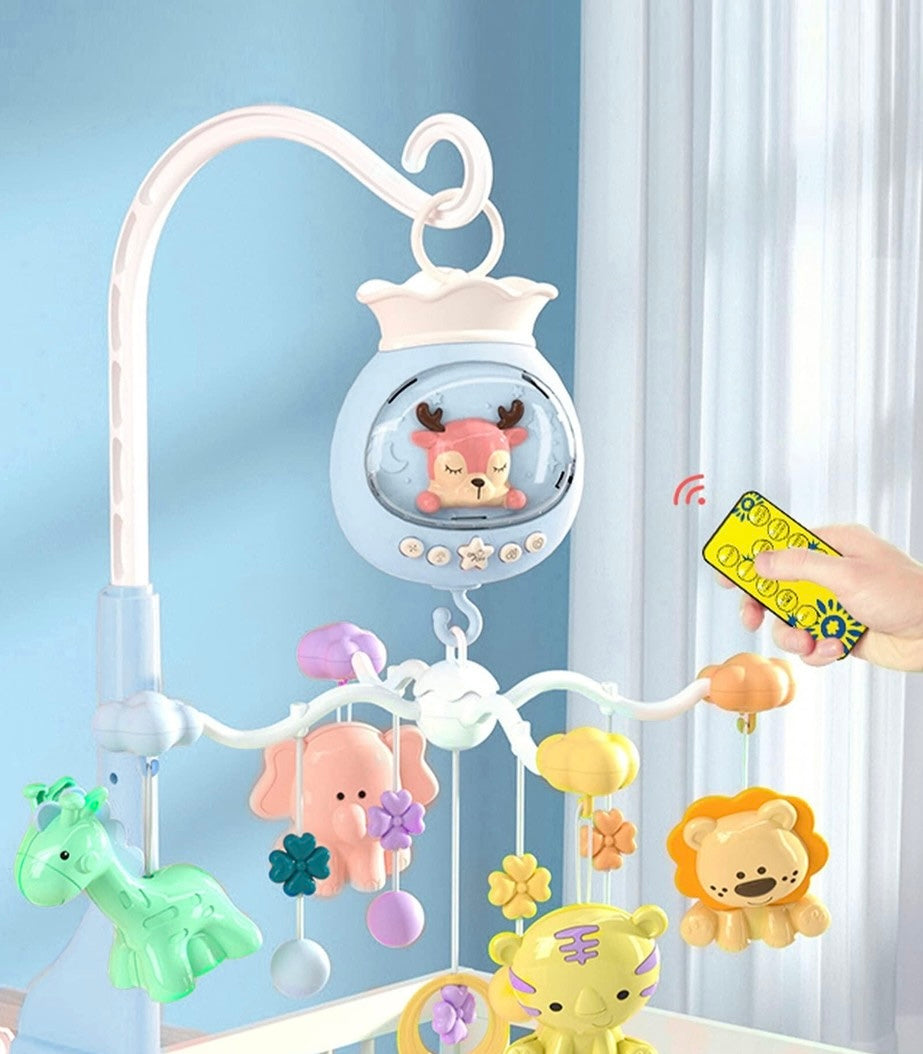 Musical Cot Mobile With Remote | Baby Crib Mobile with Music and Lights - Play Gym/ Cot Mobile