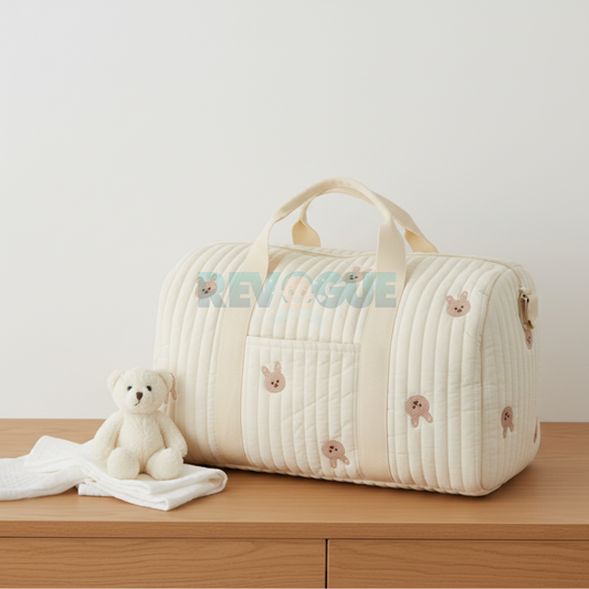 New Maternity Tote Bag - Diaper Mommy Maternity Duffle Bag Bunny & Bear Print - Diaper & Mother Bags