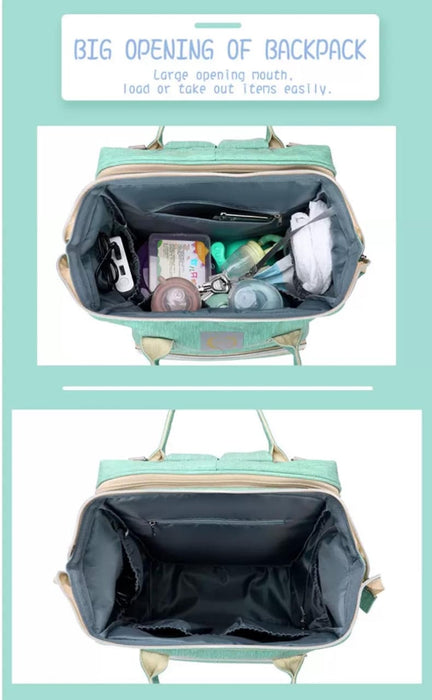 Bed and Bag - Pink & Grey - Diaper & Mother Bags