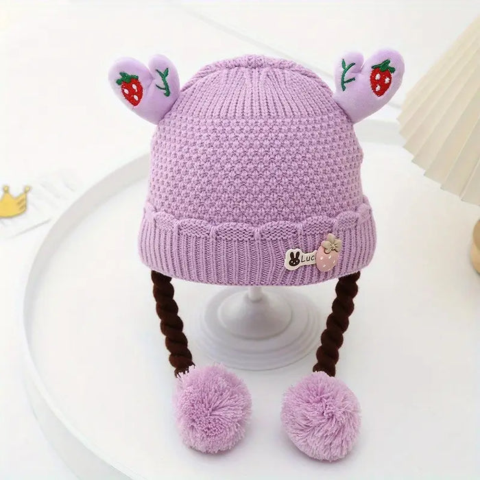 Winter Woolen Cap with Braids - Apparel