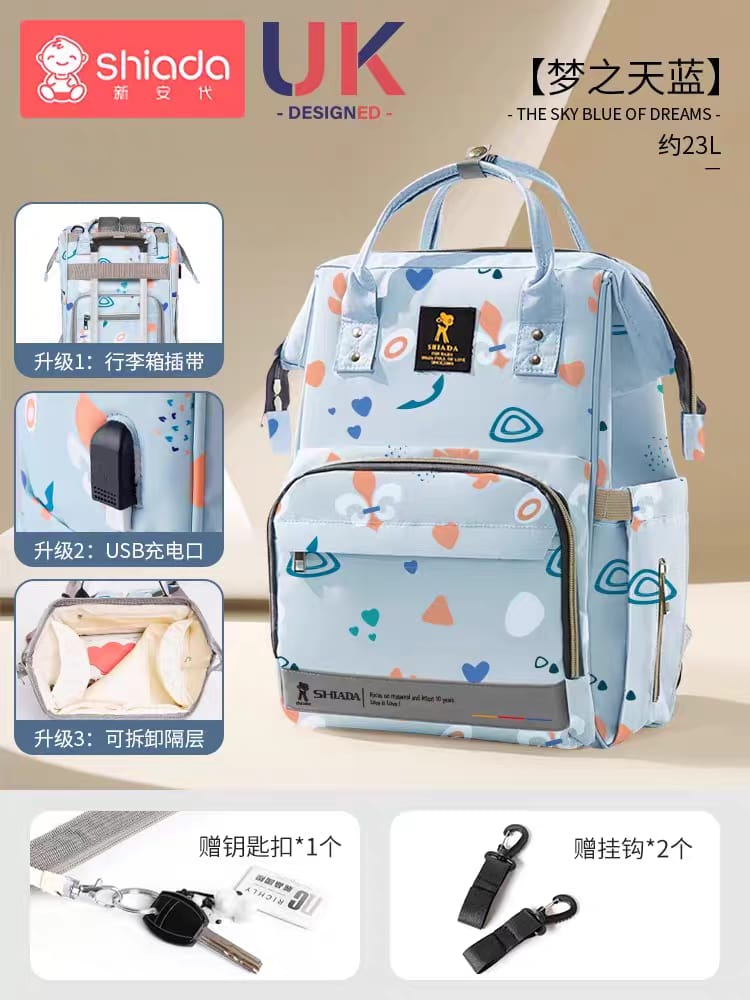 Backpack Diaper Bag with Usb Port - Diaper & Mother Bags