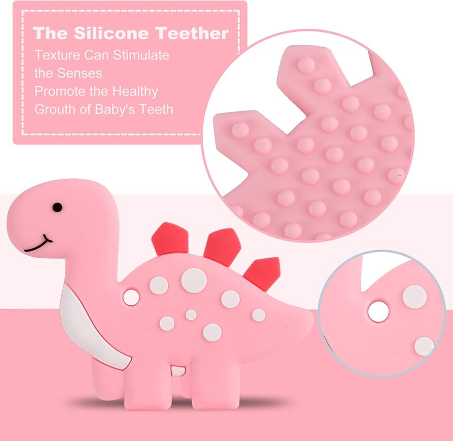 Silicone Baby Teether - Dino - Teether Soother & Pacifier