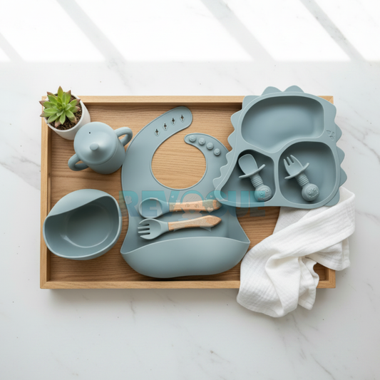 Silicone Baby Feeding Set BPA Free - 8 Pcs