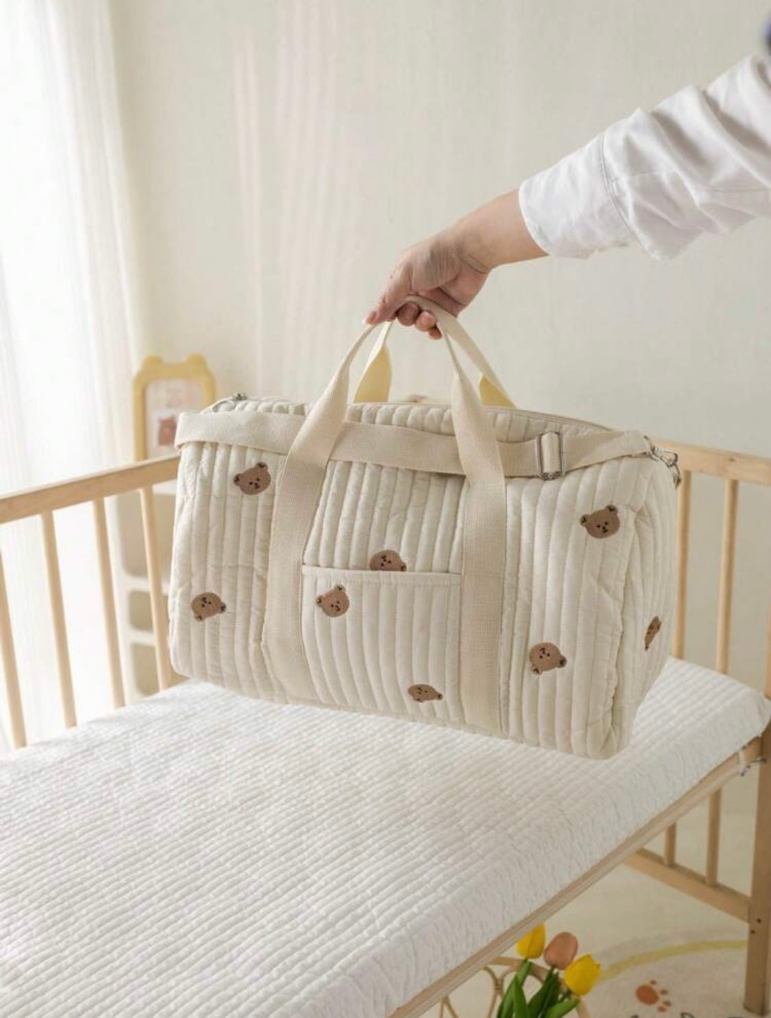 New Maternity Tote Bag - Diaper Mommy Maternity Duffle Bag Bunny & Bear Print