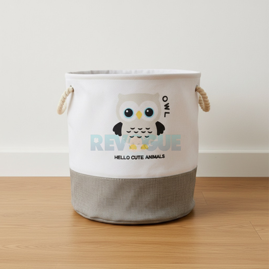 Foldable Kids Multi-Purpose Storage Basket with Rope Handles - For Toys, Laundry & Nursery Essentials - Laundry Basket