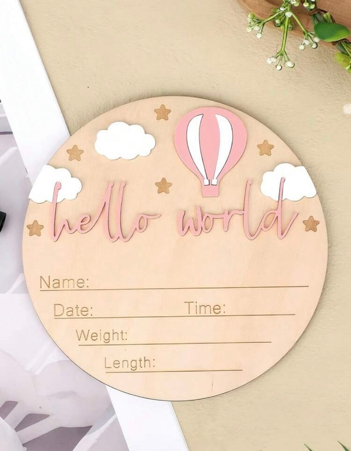 1pc Baby Announcement, Welcome Baby Sign