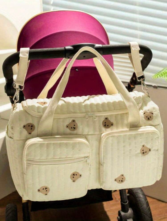 New Maternity Tote Bag - Diaper Mommy Maternity Bag - Bear Print Duffle Bag