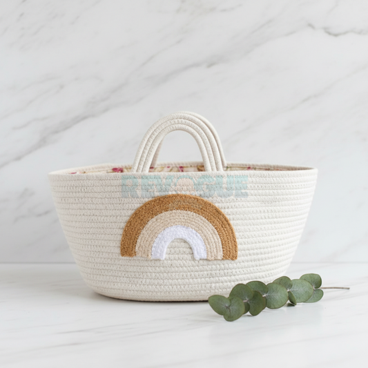 Multipurpose Cotton Rope Diaper Caddy Organizer  Essential Bag For Nursery