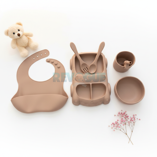 Silicone Baby Feeding Set BPA Free - 6 Pcs - Cutlery