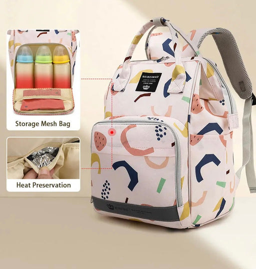 Diaper Bag Backpack (with USB Port, Stroller Hanger & Trolley Belt) - Diaper & Mother Bags