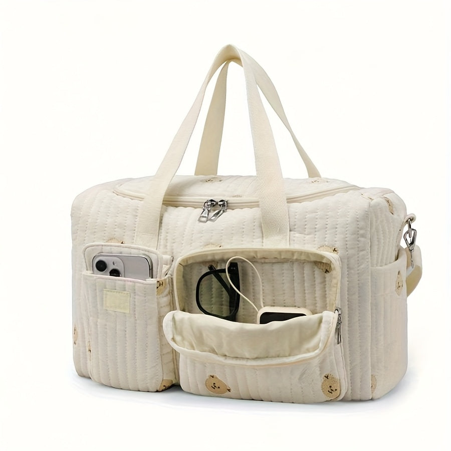 New Maternity Tote Bag - Diaper Mommy Maternity Bag - Bear Print Duffle Bag