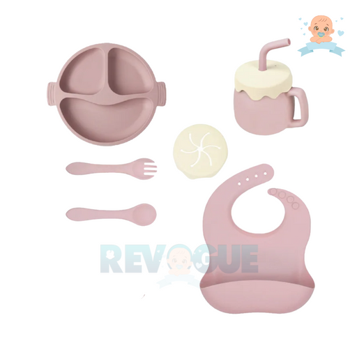 5 Pcs Silicone Baby Feeding Set BPA Free - Cutlery