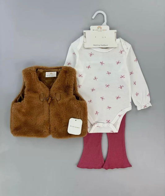 Flower Fur 3PCS Set - Apparel