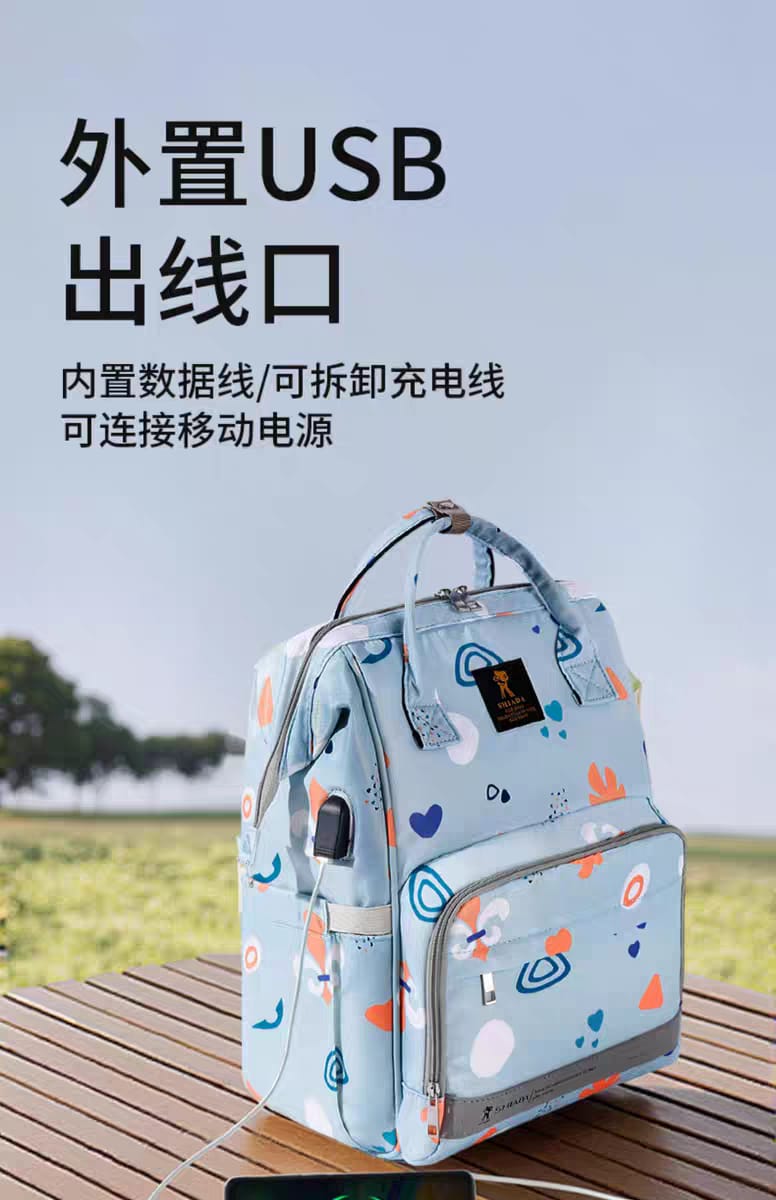 Backpack Diaper Bag with Usb Port - Diaper & Mother Bags
