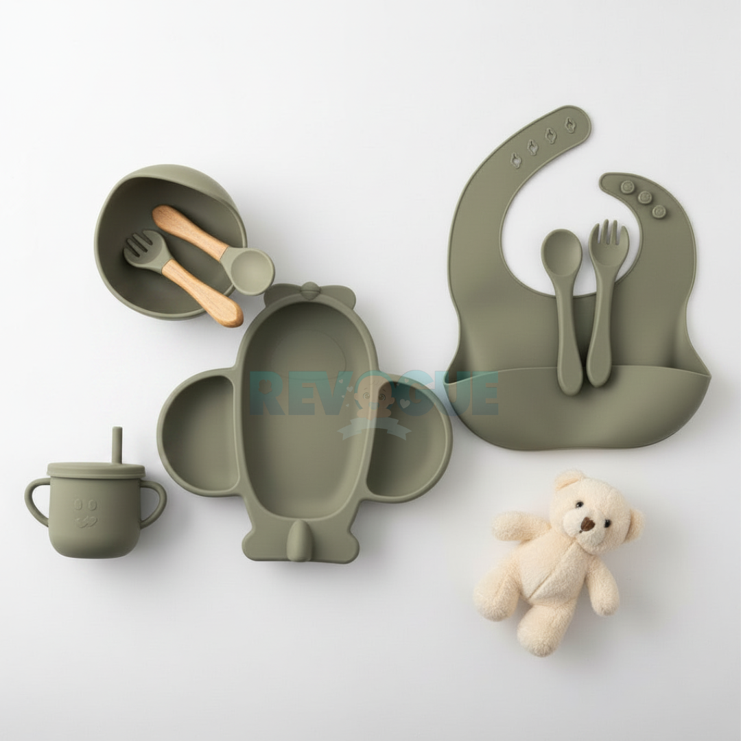 Silicone Baby Feeding Set BPA Free - 8 Pcs - Cutlery
